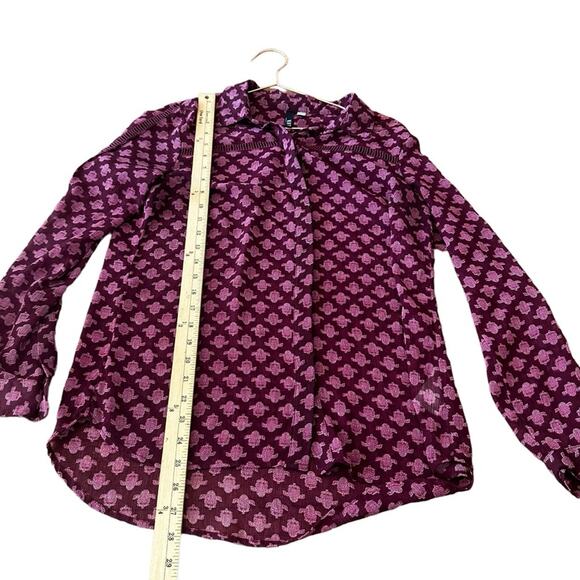 Kut from the Kloth Women's Maroon Print Crepe Blouse - Medium - Picture 4 of 7